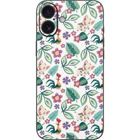 Disney Princess Moana Pua and Heihei Pattern iPhone 16 Plus Skin